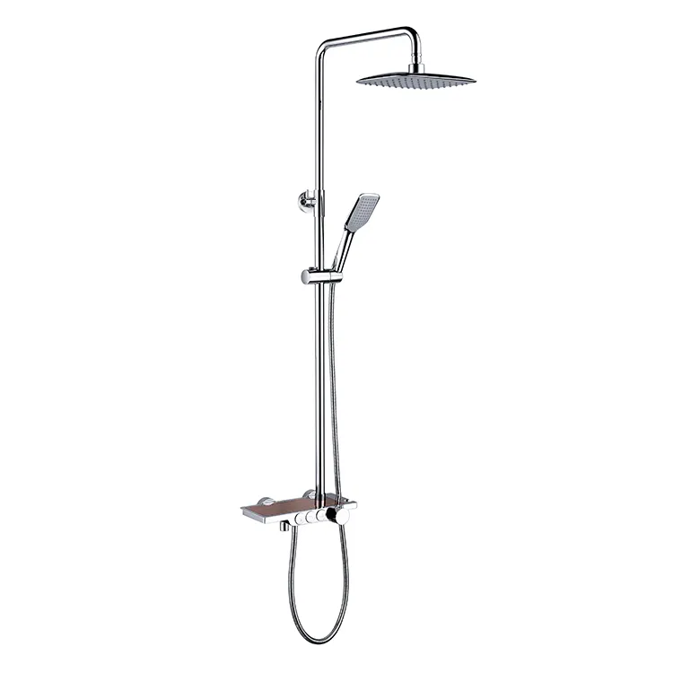 High Quality Recommended Brass Wall Mount Thermostatic Shower Set with Shelf D05 1444