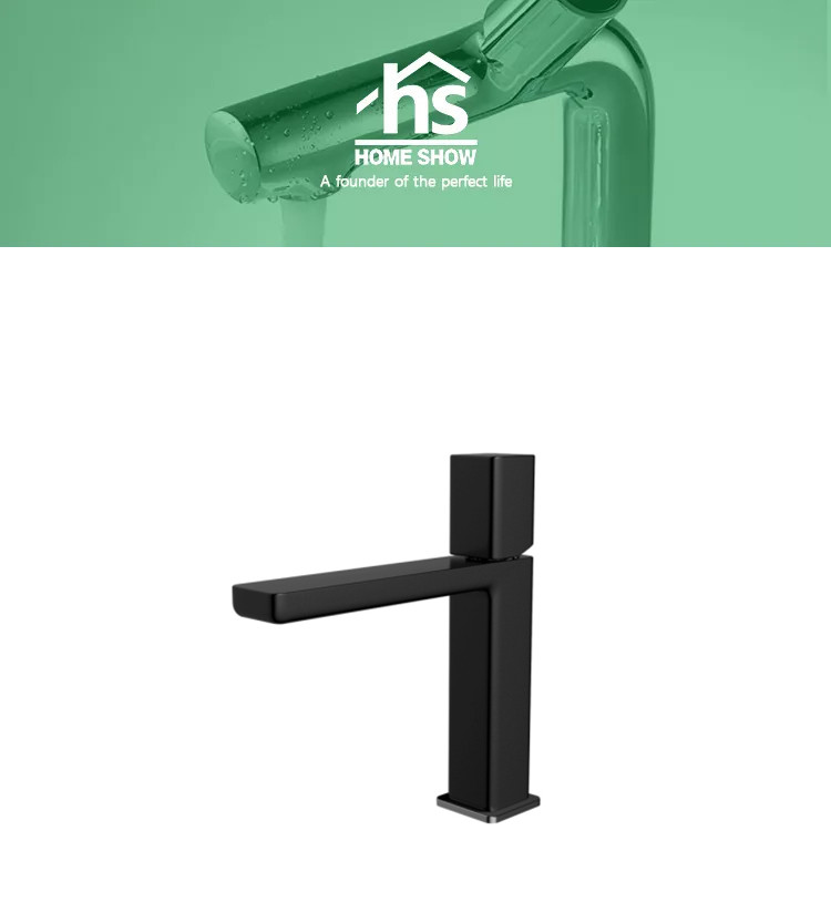 black basin faucet