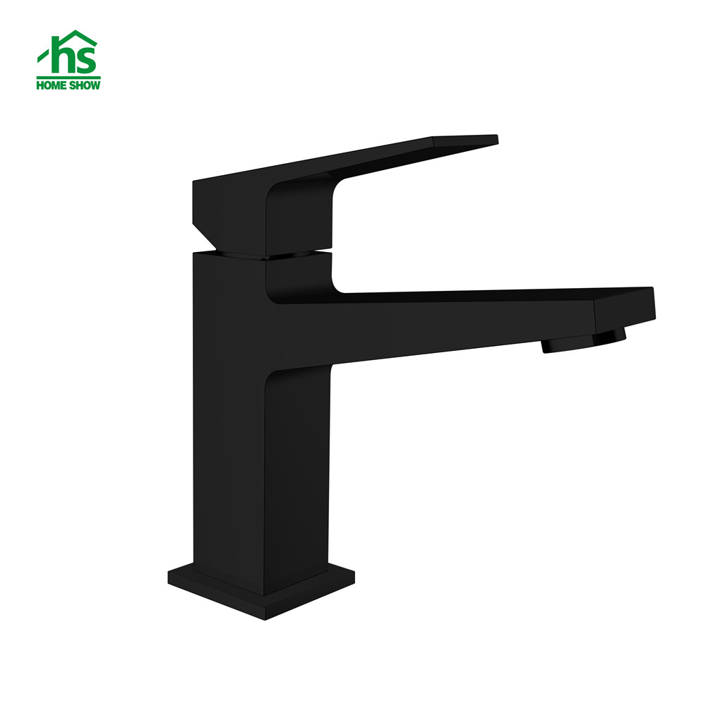 OEM Wholesale New Design Brass Matt Black Surface Single Handle Basin Faucet M48 4001