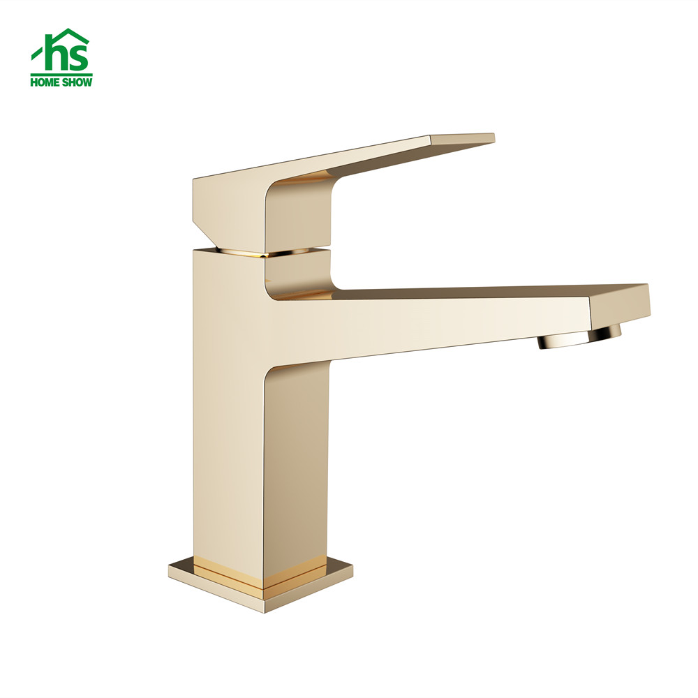 OEM Wholesale China Factory Gold Surface Brass Basin Faucet for Bathroom M48 3001