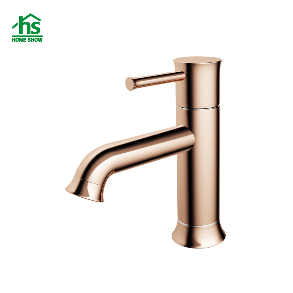 OEM Factory Recommended OEM Brass Single Level Rose Gold Basin Faucet M45 5001