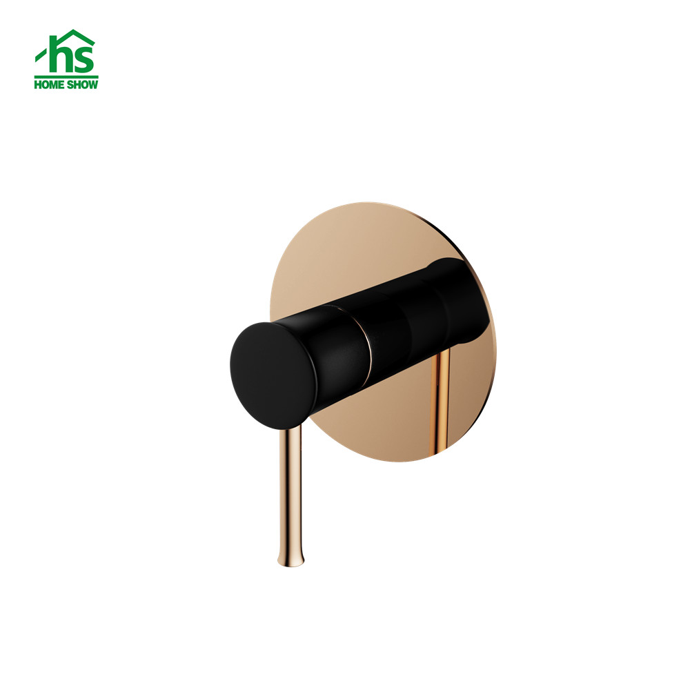 Factory OEM Single Lever 5 Year Warranty Black and Rose Gold Bathtub Shower Mixer Valve