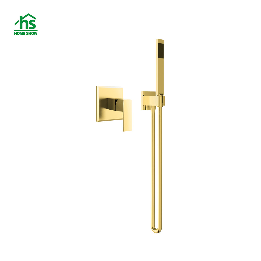 ODM/OEM Gold Surface Wall Concealled Single Function Shower Mixer Set with Valve Control and Hand Shower D43 3001