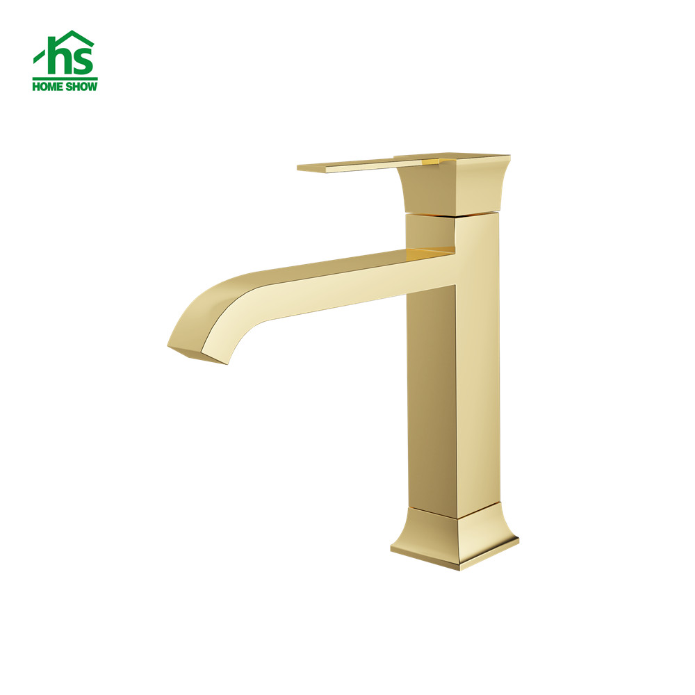 New Arrival Wholesale Price Brass Single Level Gold Basin Faucet M44 3001