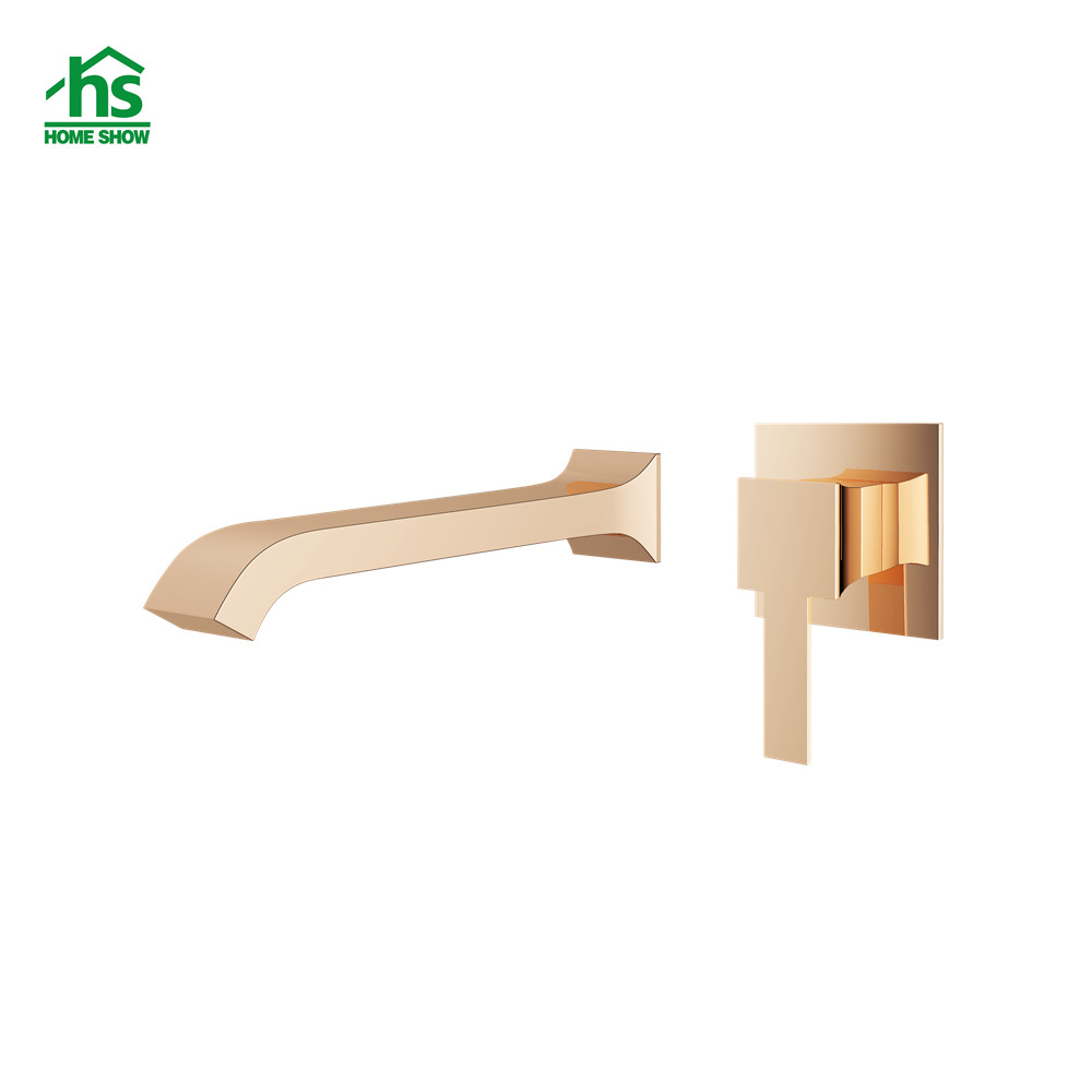 OEM Factory New Design Wall Concelaed Brass Single Level Rose Gold Basin Faucet M44 4004