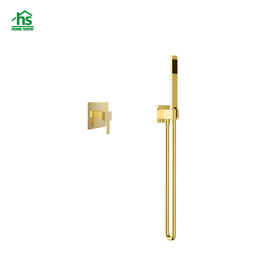 ODM/OEM Gold Surface Wall Concealled Single Function Shower Mixer Set with Valve Control and Hand Shower D44 3004