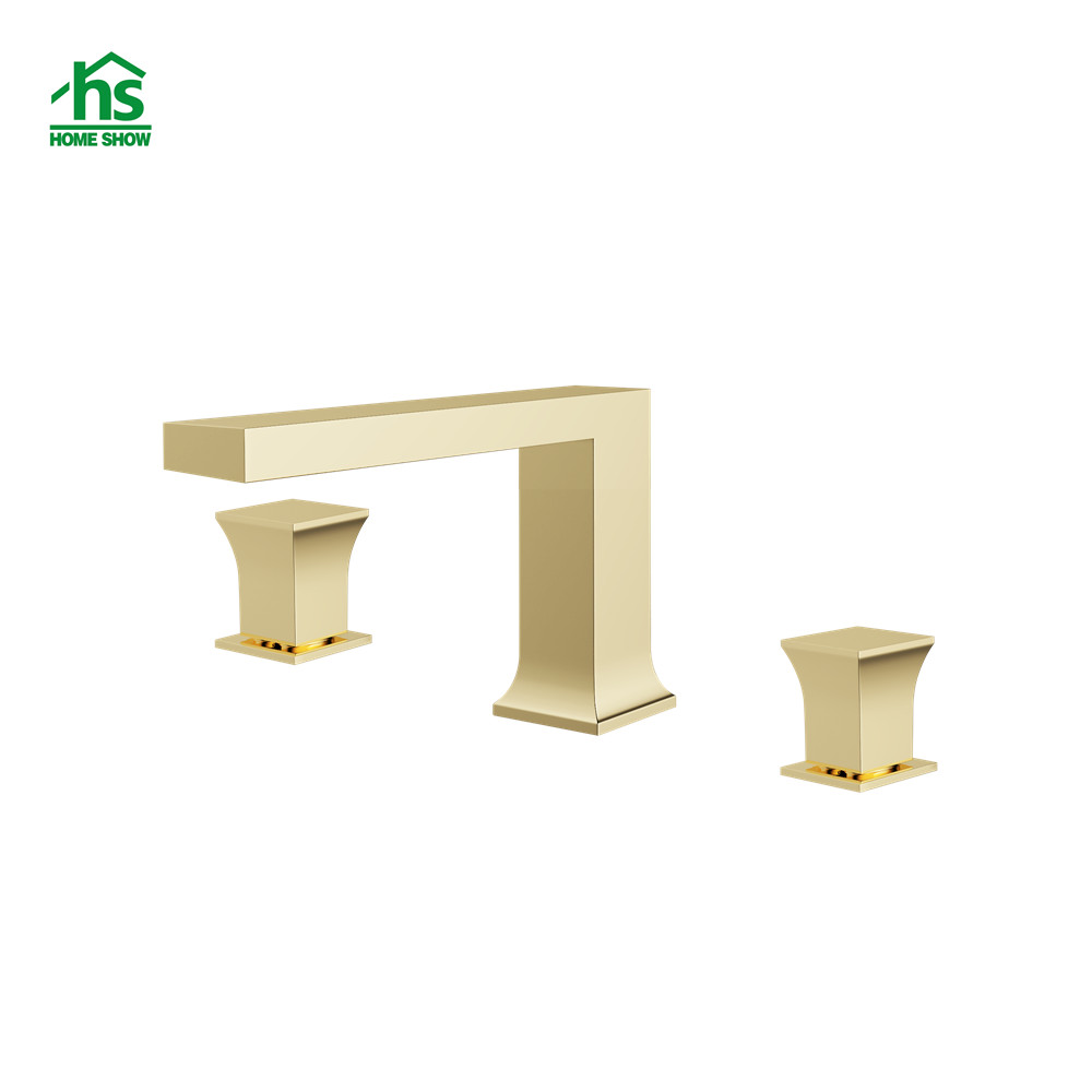 Wholesale Ecnomic Brass Gold and Black Surface 3 Holes Basin Mixer Tap M44 3005