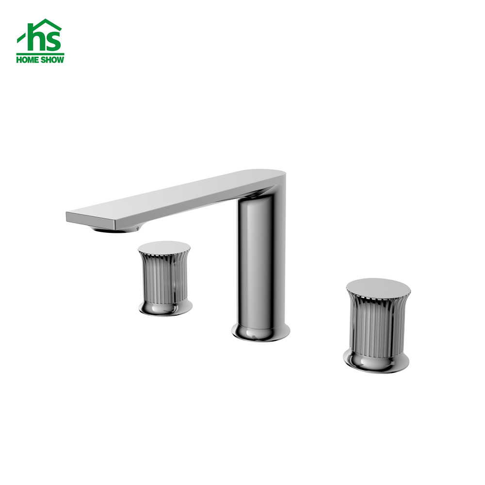 Wholesale Ecnomic Brass Chrome Roman Column Design 3 Holes Basin Mixer Tap M47 2007