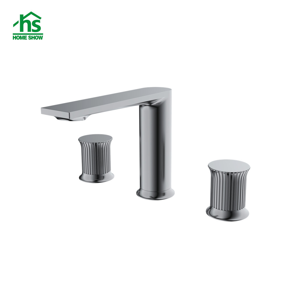 Bulk Order Supplier Gun Grey Deck  Mounted 3 Holes Basin Faucet Tap M47 2007