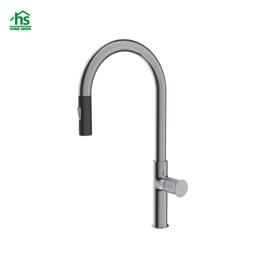 OEM Romen Column Handle Design Single Level Pull Out Brass Kitchen Sink Mixer Taps C47 2001